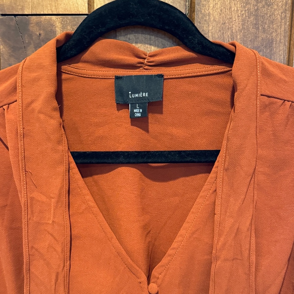 Lumiere Women's Orange Button-Up Blouse - Picture 4 of 8